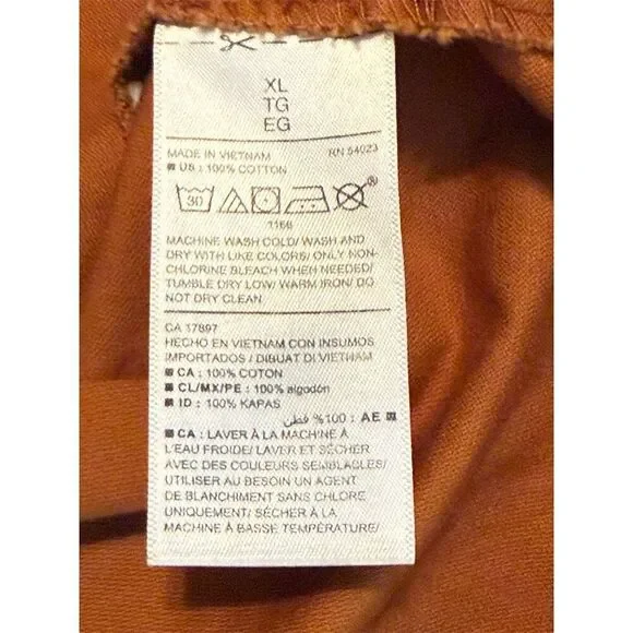 Old Navy Women's Brown Twill Field Cargo Jacket XL Mock Neck Pockets - Picture 4 of 4